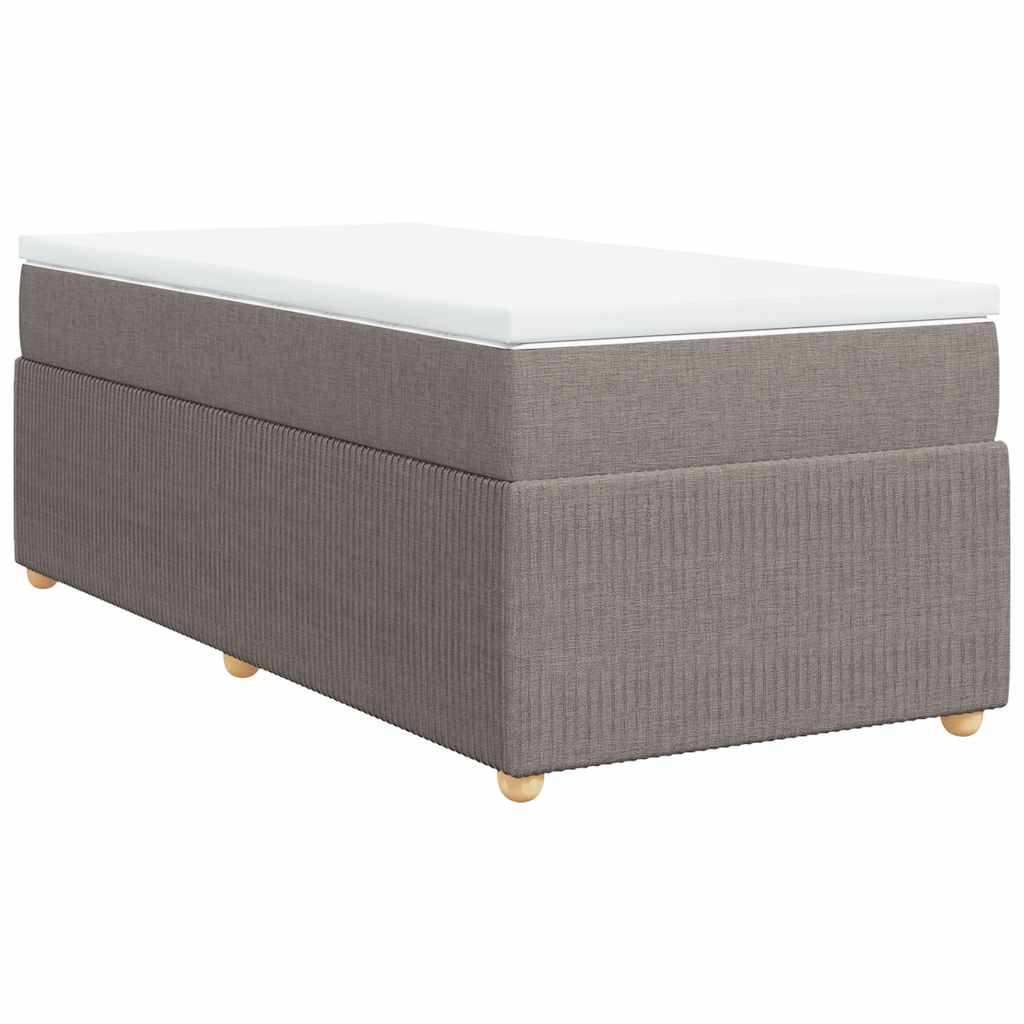 vidaXL Boxspringbett mit Matratze Taupe 90x190 cm Stoff