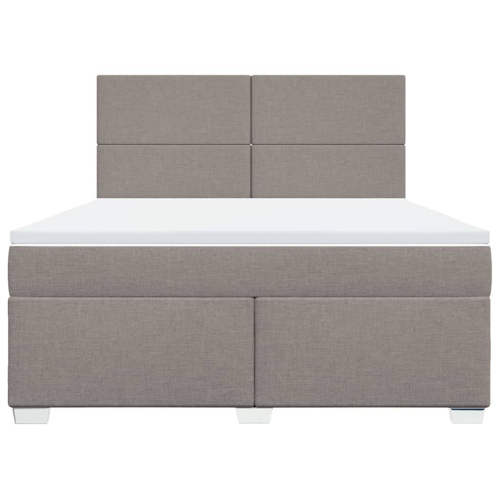 vidaXL Boxspringbett mit Matratze Taupe 180x200 cm Stoff