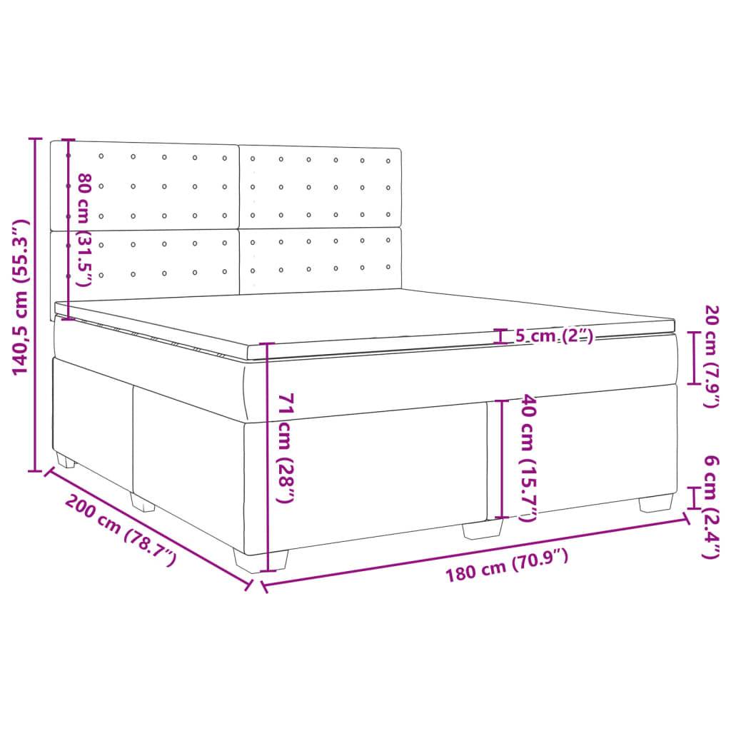 vidaXL Boxspringbett mit Matratze Dunkelbraun 180x200 cm Stoff