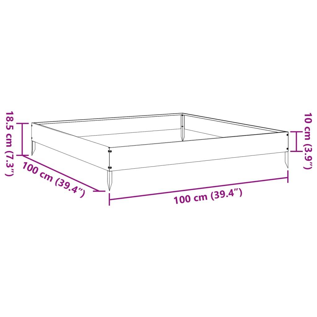 vidaXL Hochbeet 100x100x18,5 cm Edelstahl