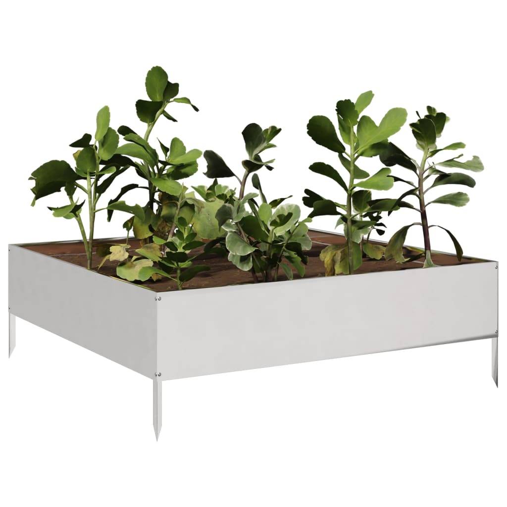 vidaXL Hochbeet 100x100x33,5 cm Edelstahl