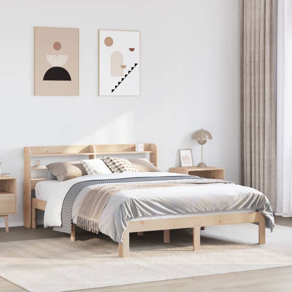 vidaXL Bettgestell mit Kopfteil ohne Matratze 150x200 cm