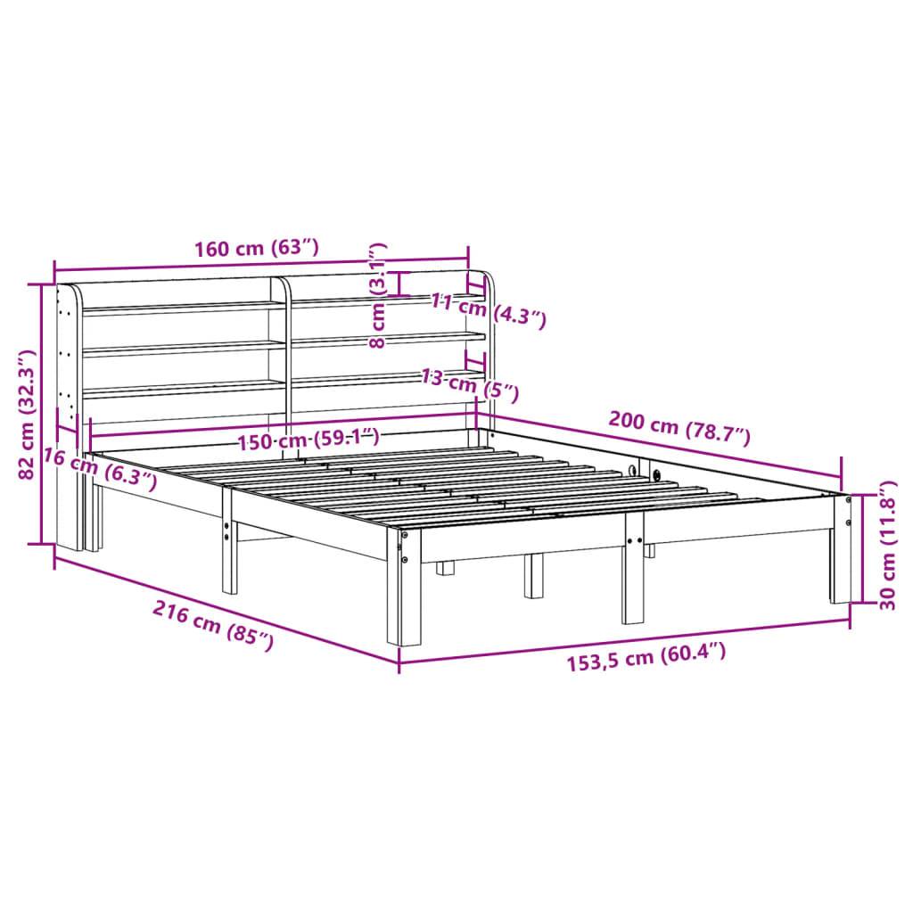 vidaXL Bettgestell mit Kopfteil ohne Matratze 150x200 cm