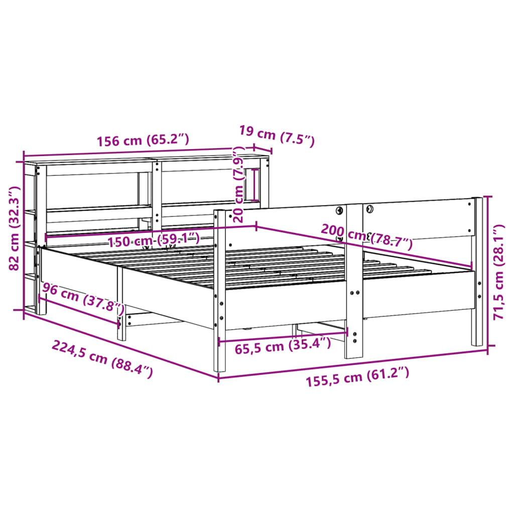 vidaXL Massivholzbett ohne Matratze Weiß 150x200 cm Kiefernholz
