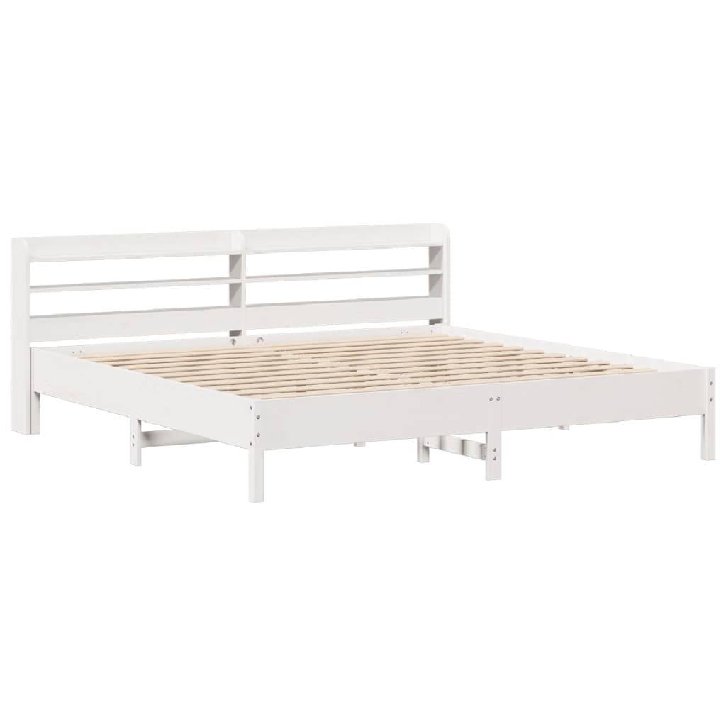 vidaXL Massivholzbett ohne Matratze Weiß 200x200 cm Kiefernholz