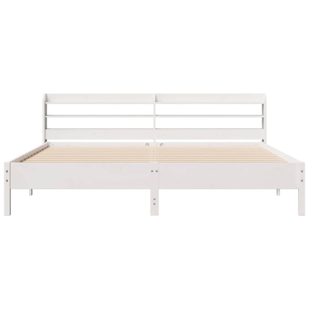 vidaXL Massivholzbett ohne Matratze Weiß 200x200 cm Kiefernholz
