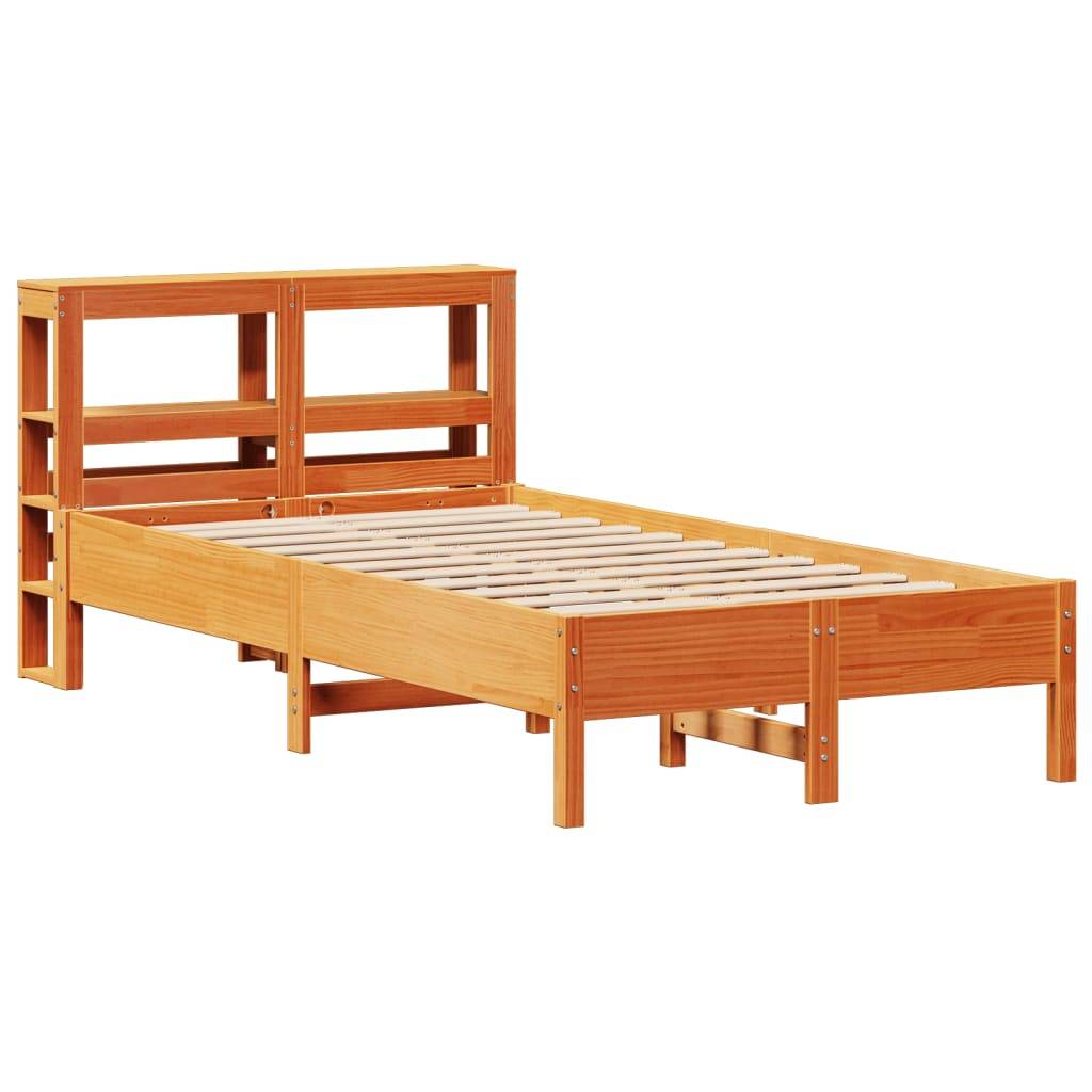 vidaXL Massivholzbett ohne Matratze Wachsbraun 120x200 cm Kiefernholz