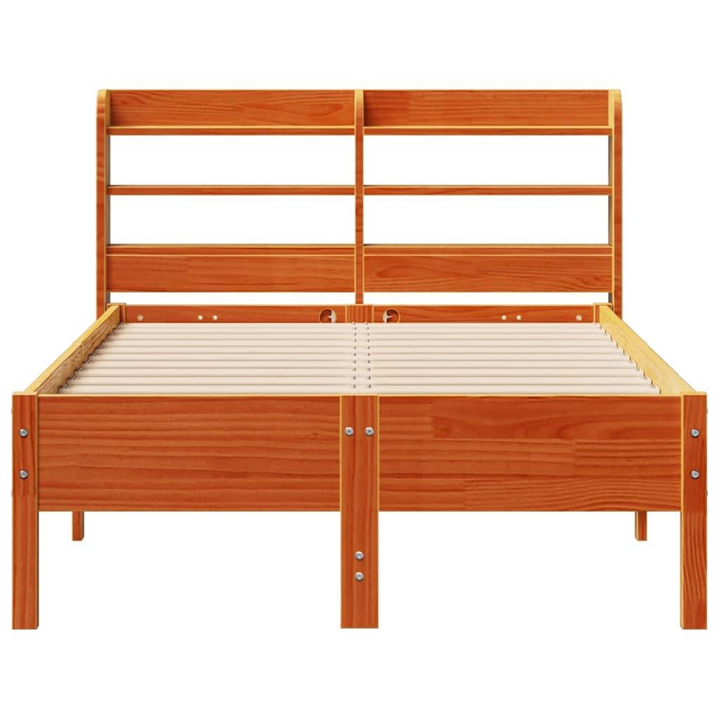 vidaXL Massivholzbett ohne Matratze Wachsbraun 100x200 Kiefernholz