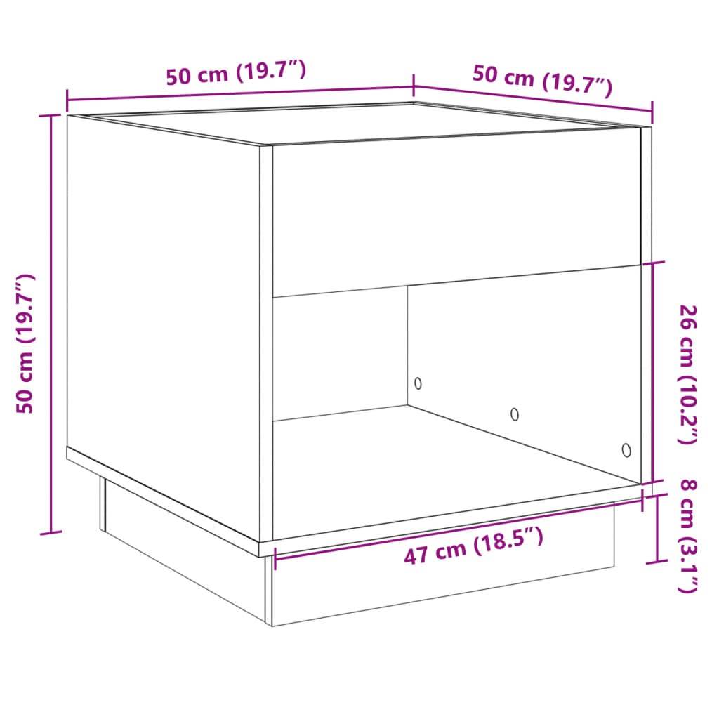 vidaXL Nachttisch mit Infinity-LED Räuchereiche 50x50x50 cm
