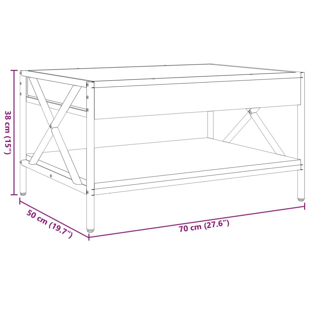 vidaXL Couchtisch mit Infinity-LED Sonoma-Eiche 70x50x38 cm