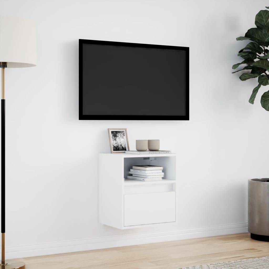 vidaXL TV-Wandschrank mit LED-Beleuchtung Weiß 41x31x45 cm