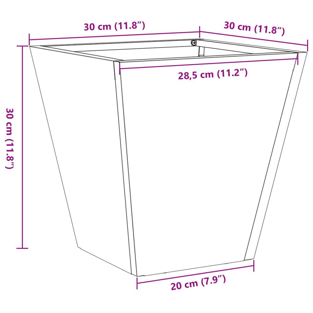 vidaXL Pflanzkübel 2 Stk. Weiß 30x30x30 Stahl
