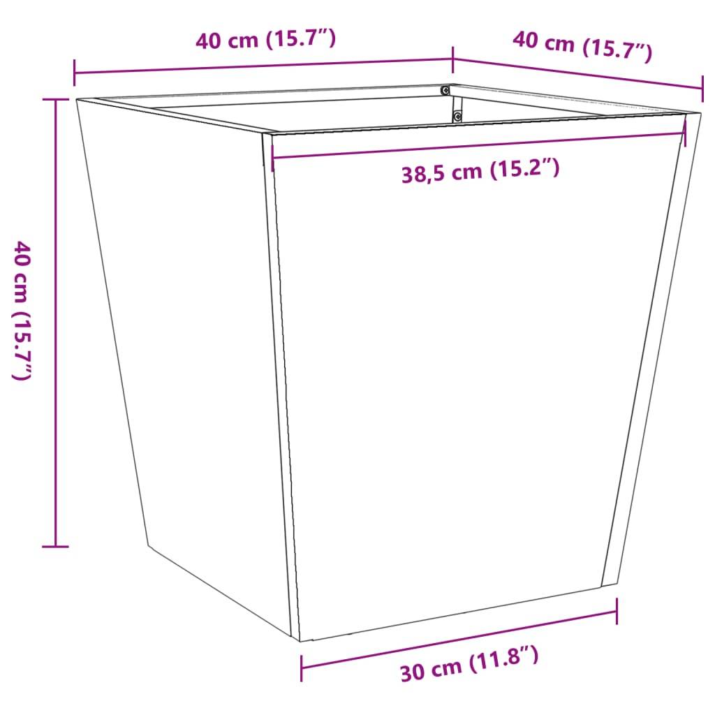 vidaXL Pflanzkübel 2 Stk. Anthrazit 40x40x40 Stahl
