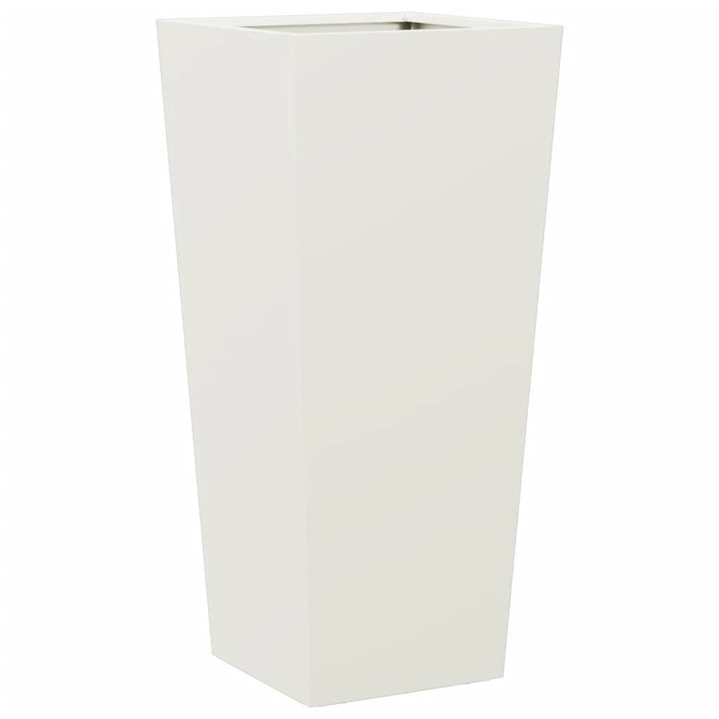 vidaXL Pflanzkübel Weiß 35x35x75 cm Stahl