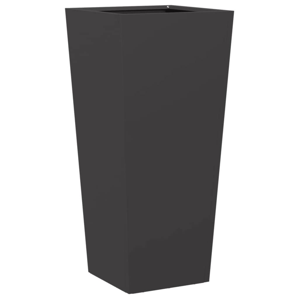 vidaXL Pflanzkübel Schwarz 35x35x75 cm Stahl