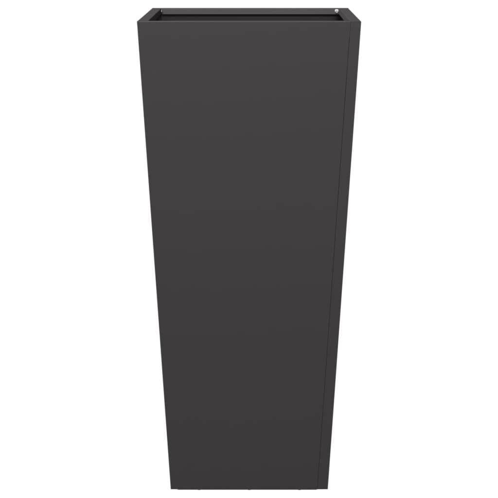 vidaXL Pflanzkübel Schwarz 35x35x75 cm Stahl