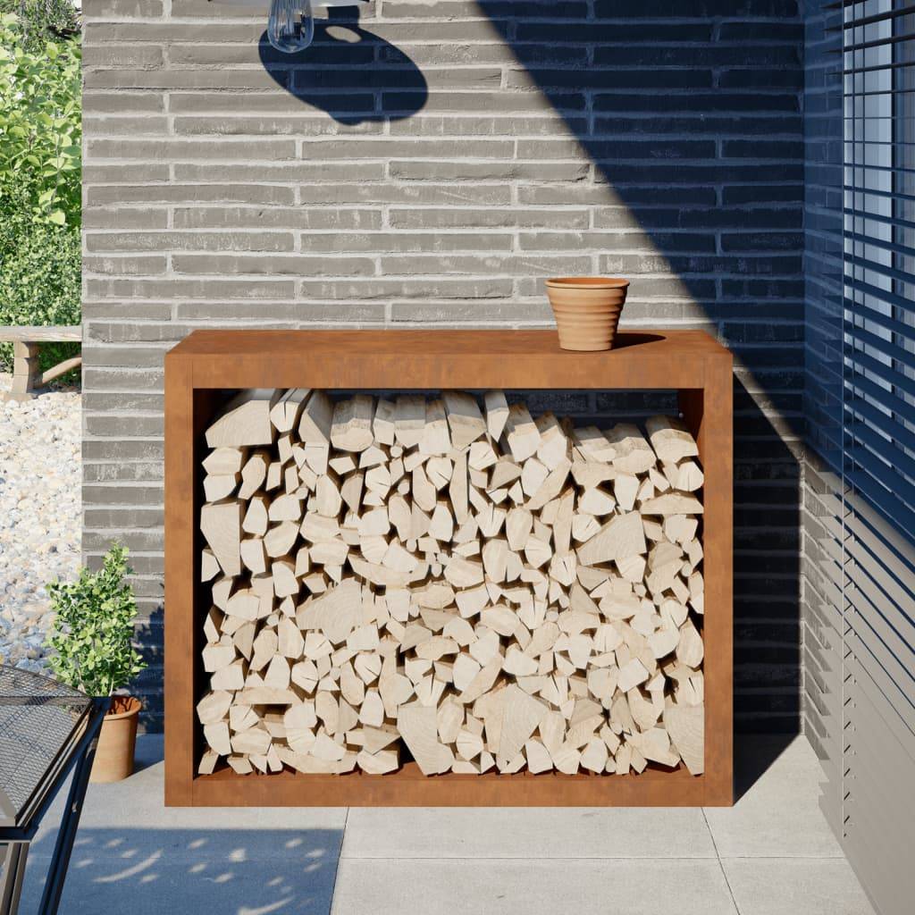 vidaXL Brennholzregal 100x40x80 cm Wetterfester Stahl