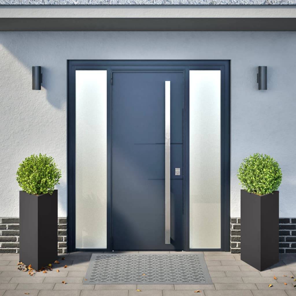 vidaXL Pflanzkübel 2 Stk. Schwarz Dreieckig 40x34,5x70 cm Stahl