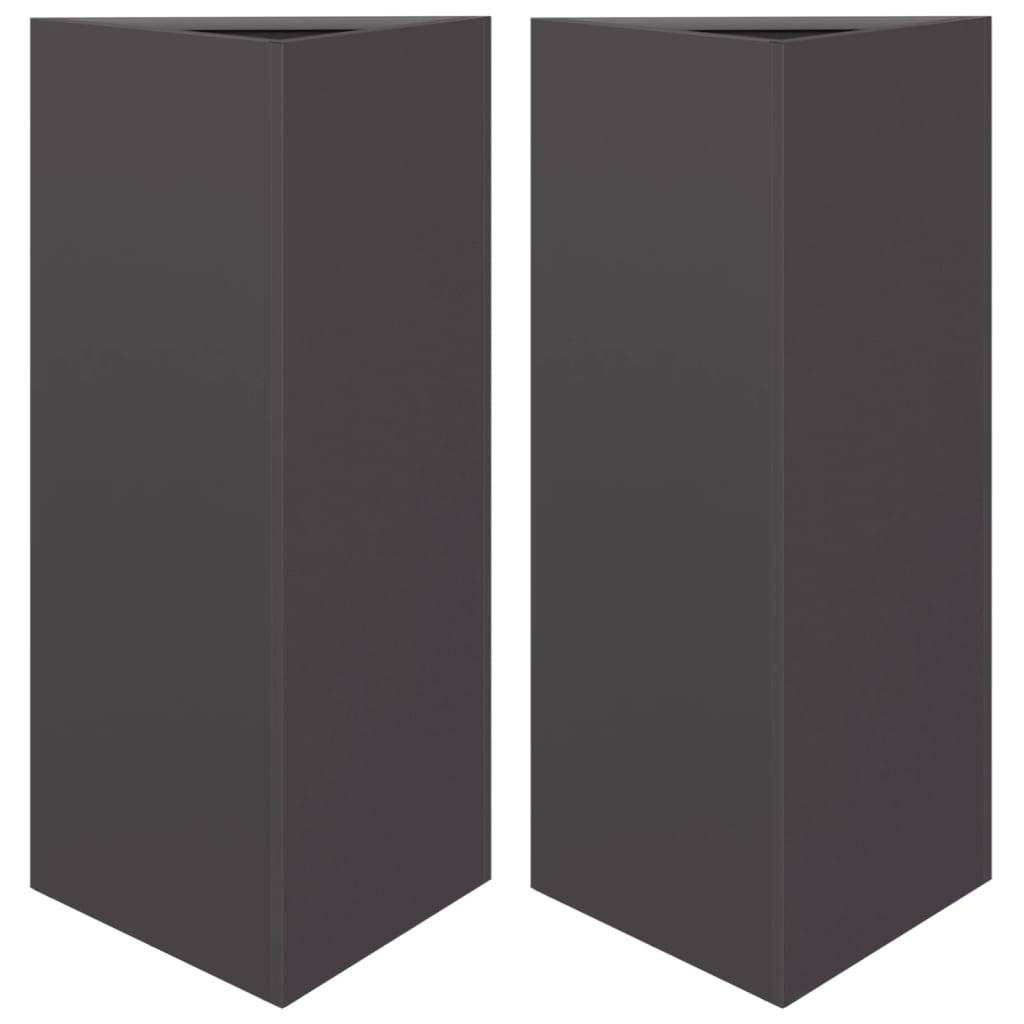 vidaXL Pflanzkübel 2 Stk. Schwarz Dreieckig 40x34,5x70 cm Stahl