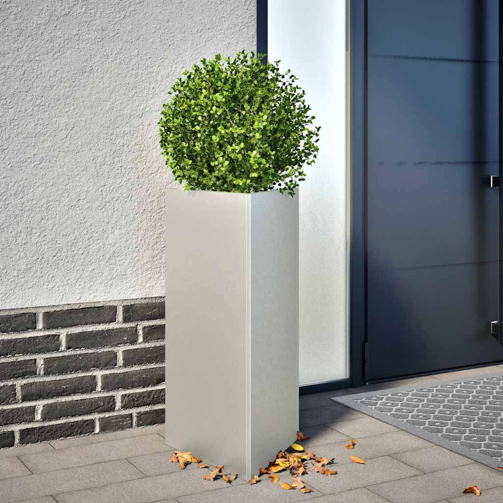 vidaXL Pflanzkübel 2 Stk. Dreieckig 40x40x75 cm Edelstahl