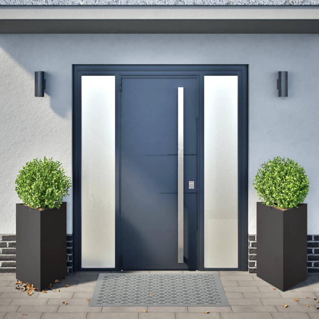 vidaXL Pflanzkübel 2 Stk. Schwarz Dreieckig 50x43x75 cm Stahl