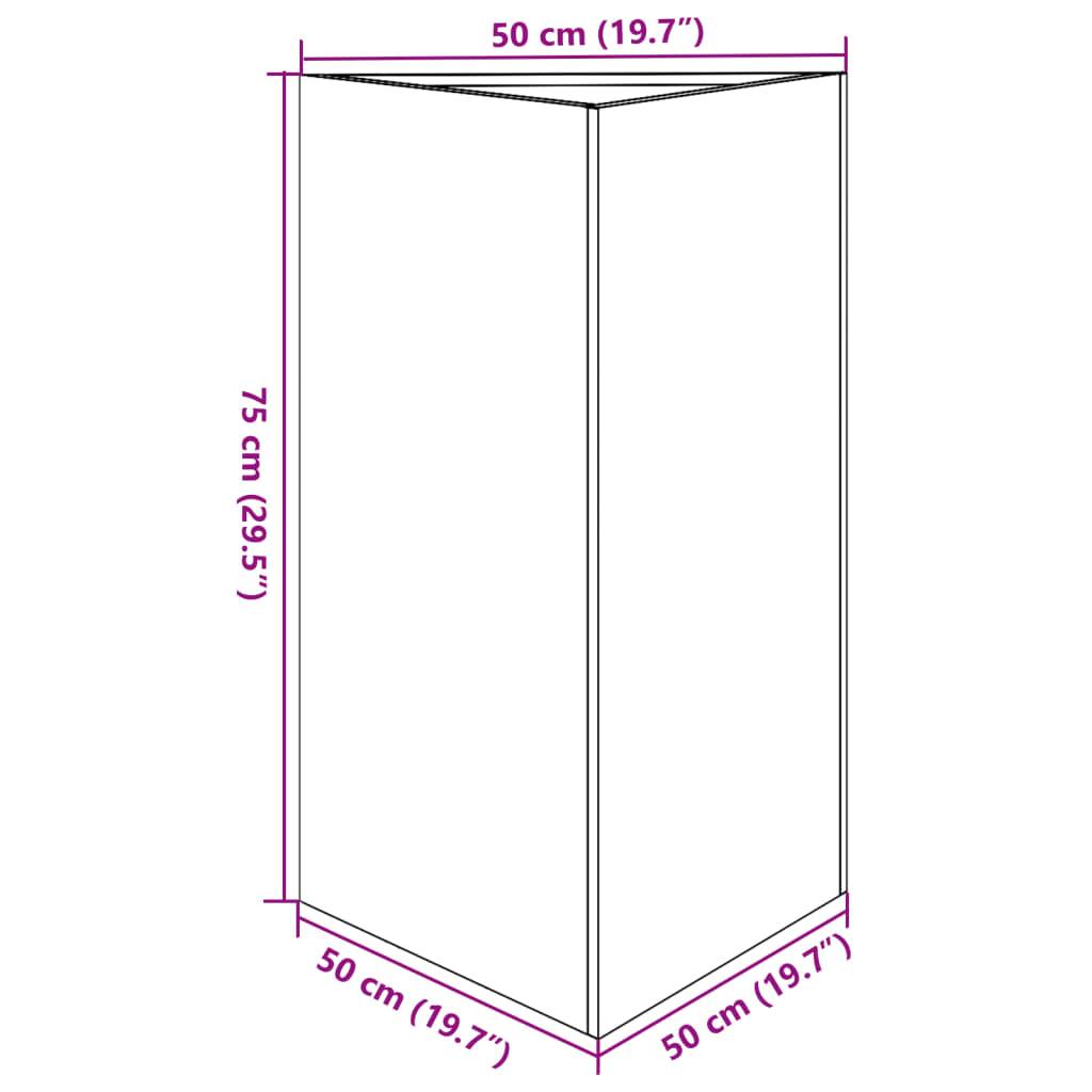 vidaXL Pflanzkübel Weiß Dreieckig 50x43x75 cm Stahl