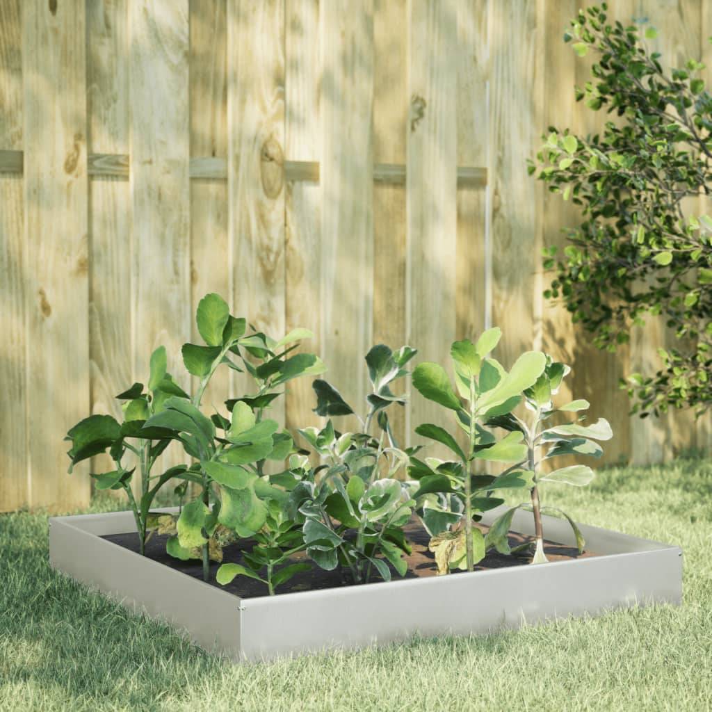 vidaXL Hochbeet 100x100x26 cm Edelstahl