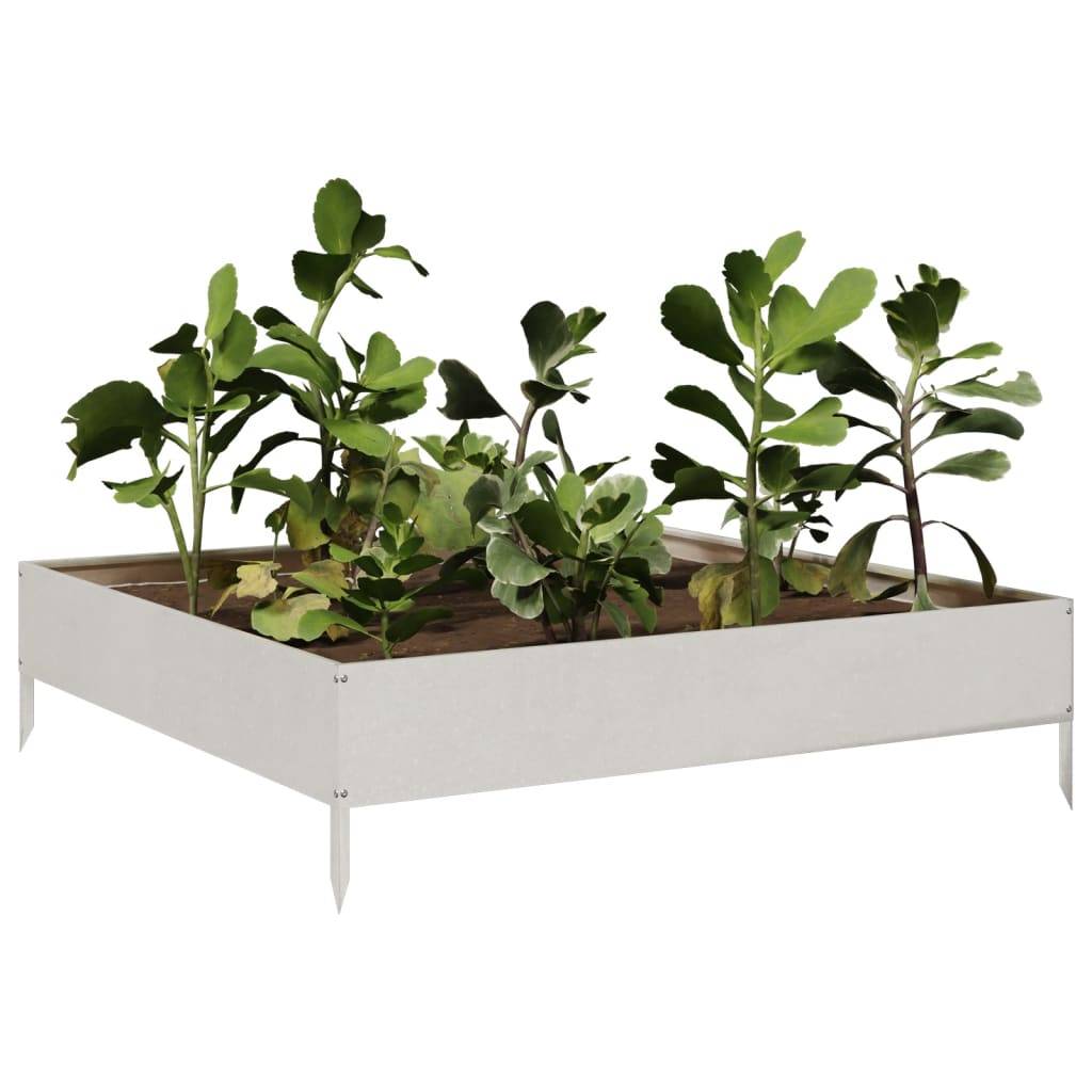 vidaXL Hochbeet 100x100x26 cm Edelstahl