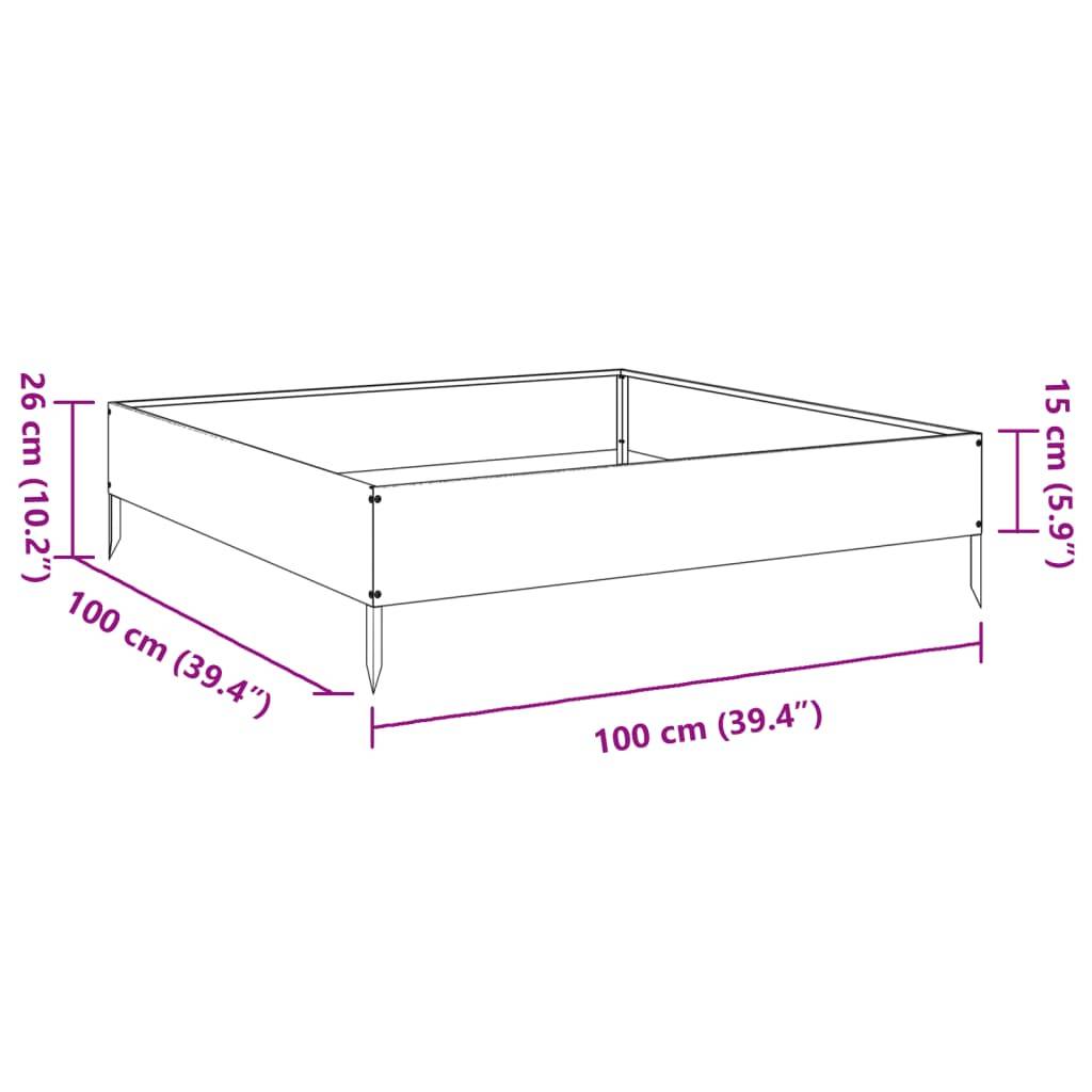 vidaXL Hochbeet 100x100x26 cm Edelstahl