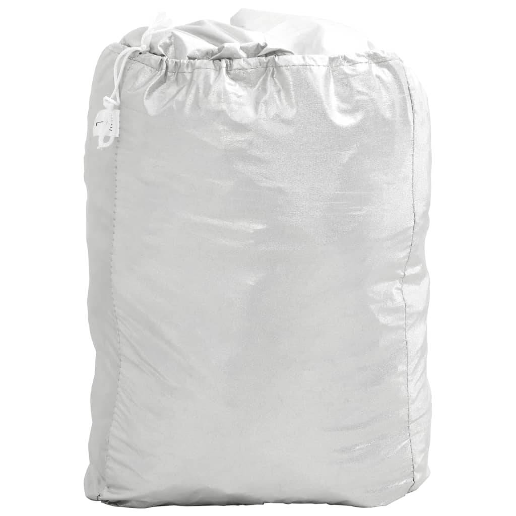 vidaXL Autoabdeckung Limousine Schnallenriemen Voll Silbern XXL PEVA