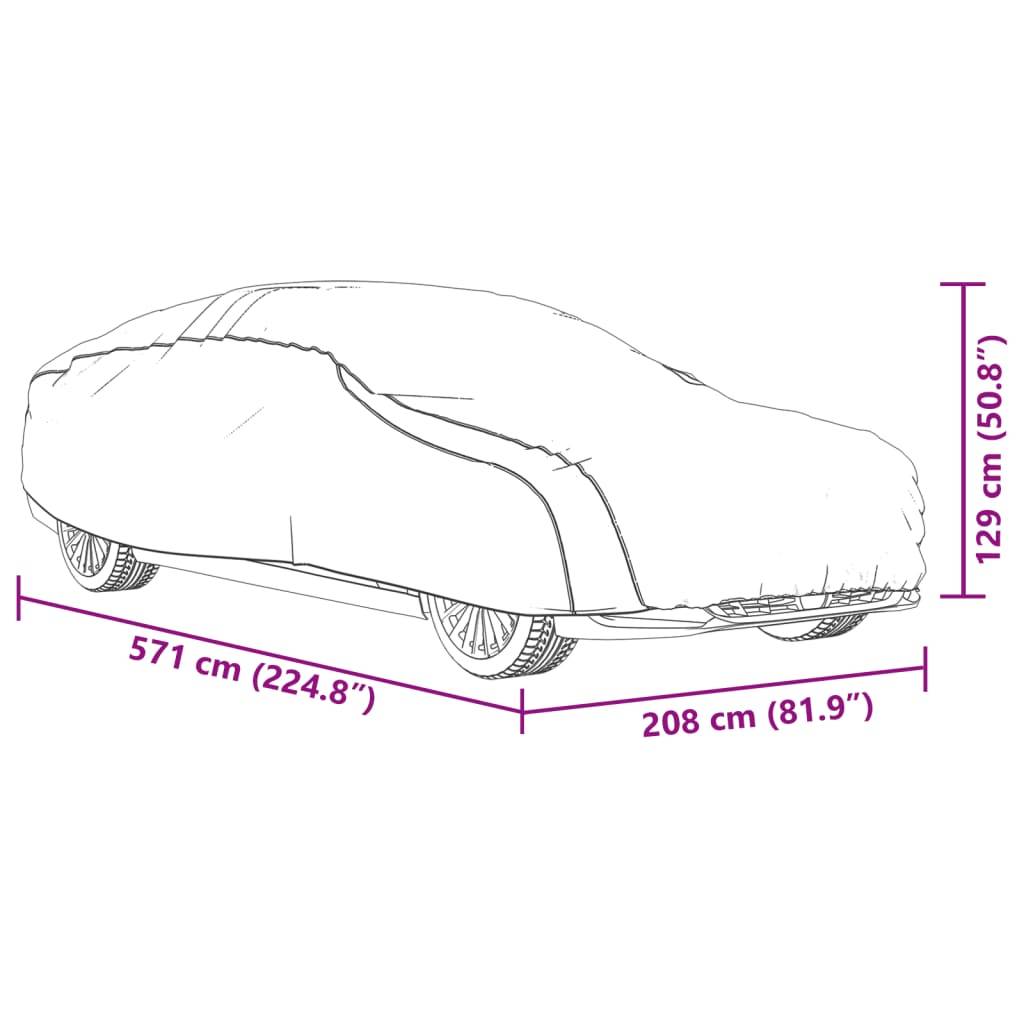 vidaXL Autoabdeckung für Limousine Schnallenriemen Voll Silbern M PEVA