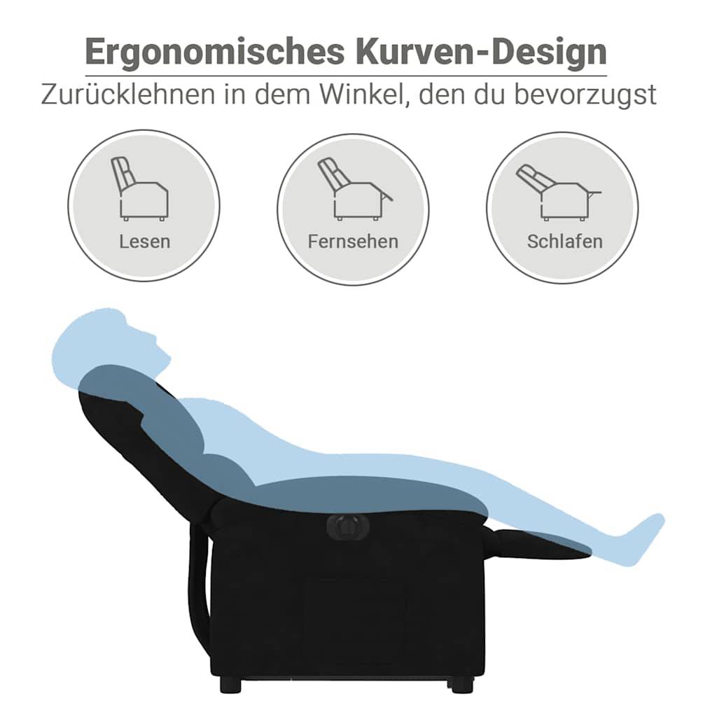 vidaXL Relaxsessel mit Aufstehhilfe Elektrisch Schwarz Samt