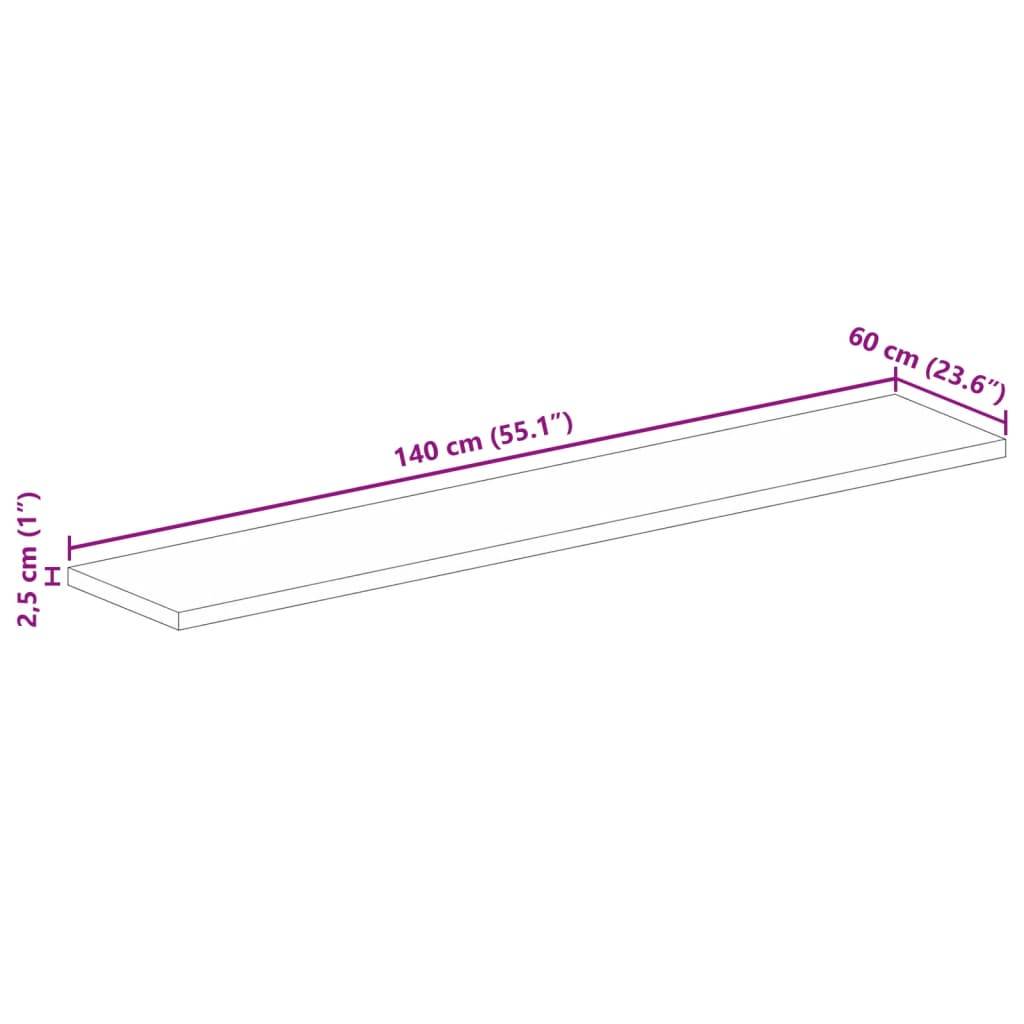 vidaXL Tischplatte 140x60x2,5 cm Rechteckig Massivholz Akazie