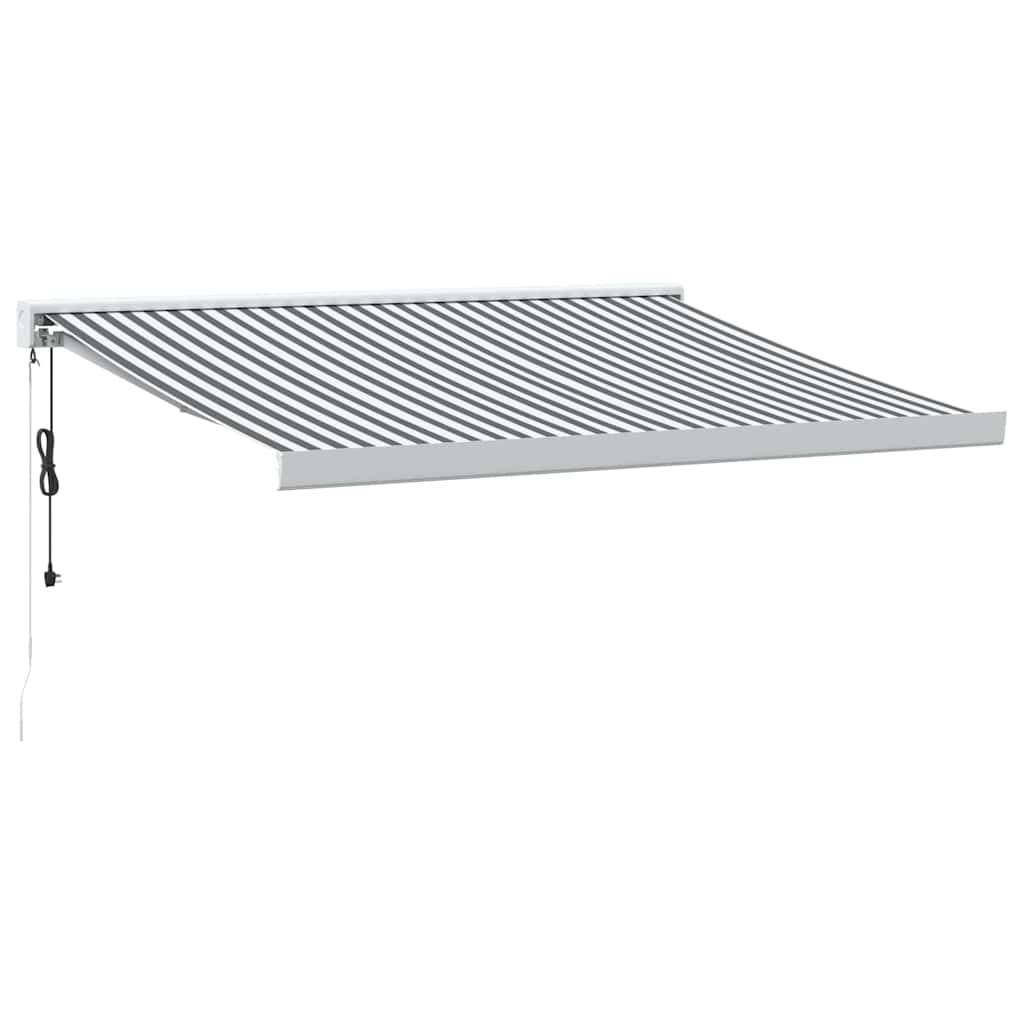 vidaXL Markise Einziehbar Anthrazit und Weiß 3x2,5 m Stoff & Aluminium