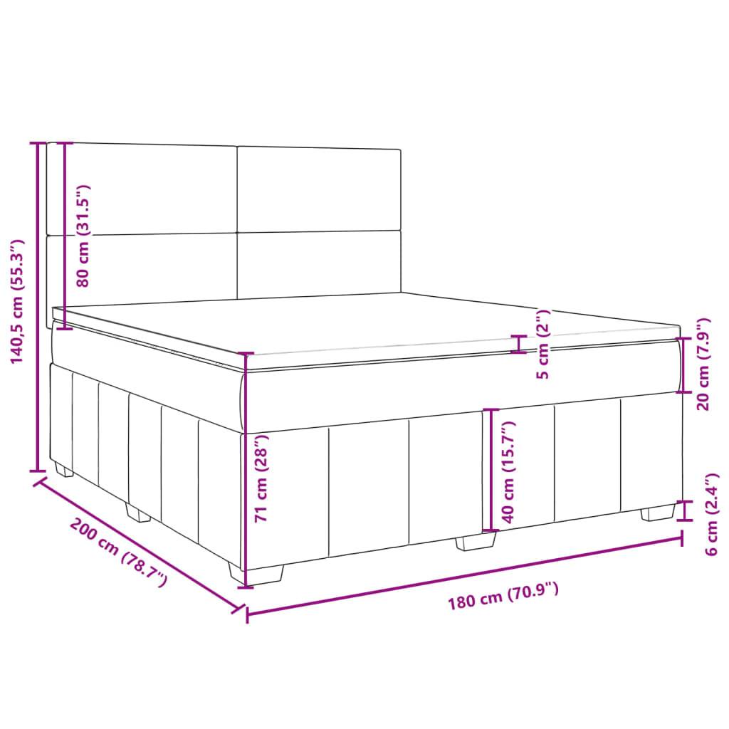 vidaXL Boxspringbett mit Matratze Creme 180x200 cm Stoff