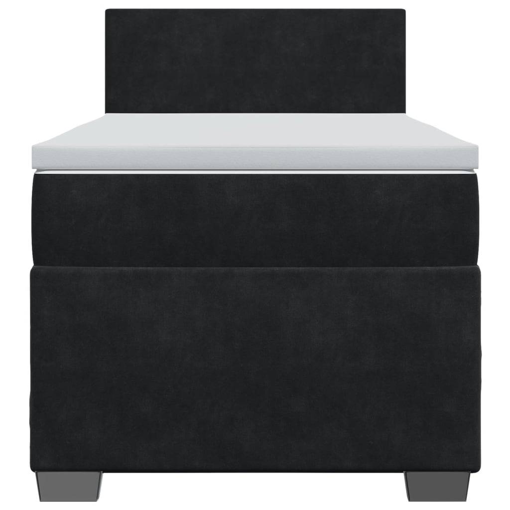 vidaXL Boxspringbett mit Matratze Schwarz 90x200 cm Samt