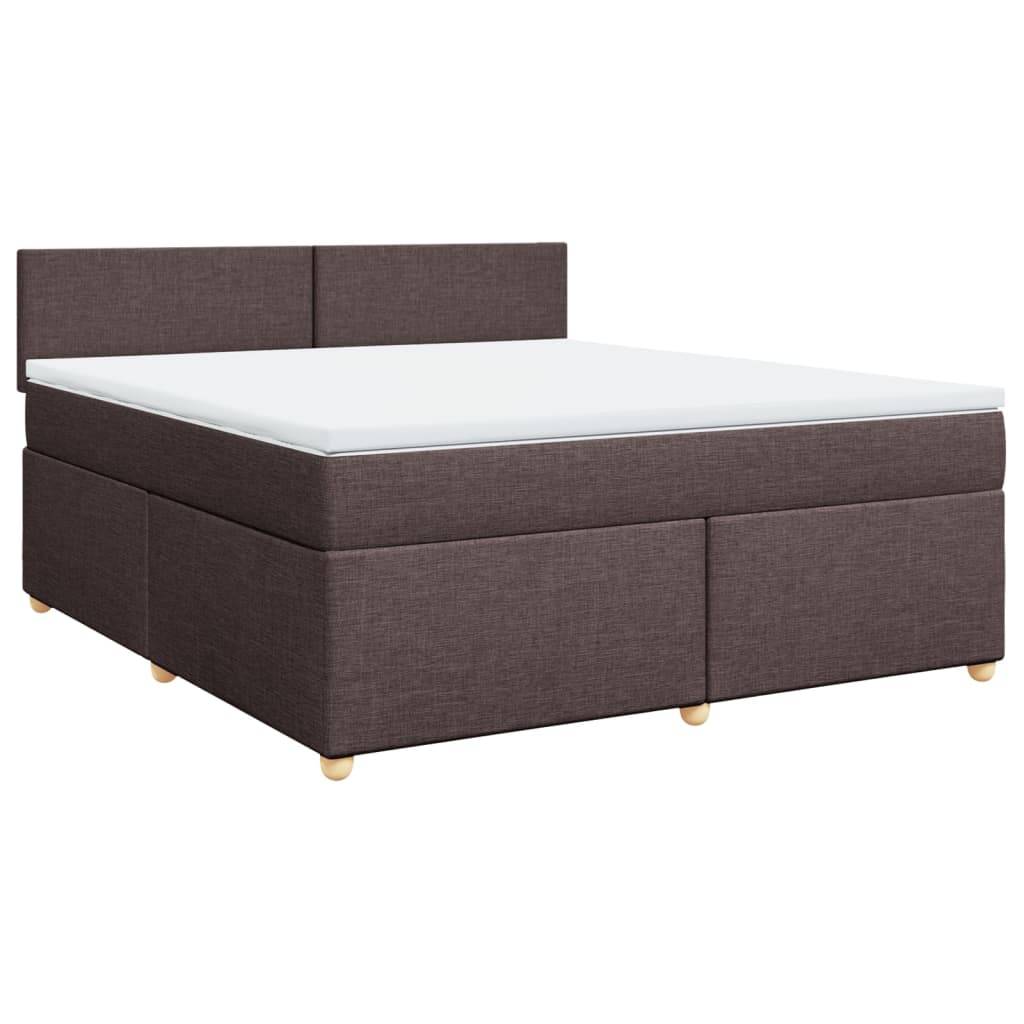 vidaXL Boxspringbett mit Matratze Dunkelbraun 180x200 cm Stoff