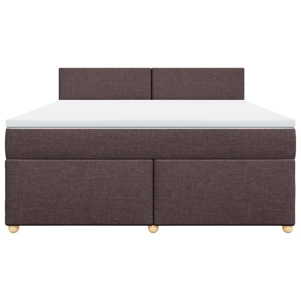 vidaXL Boxspringbett mit Matratze Dunkelbraun 180x200 cm Stoff
