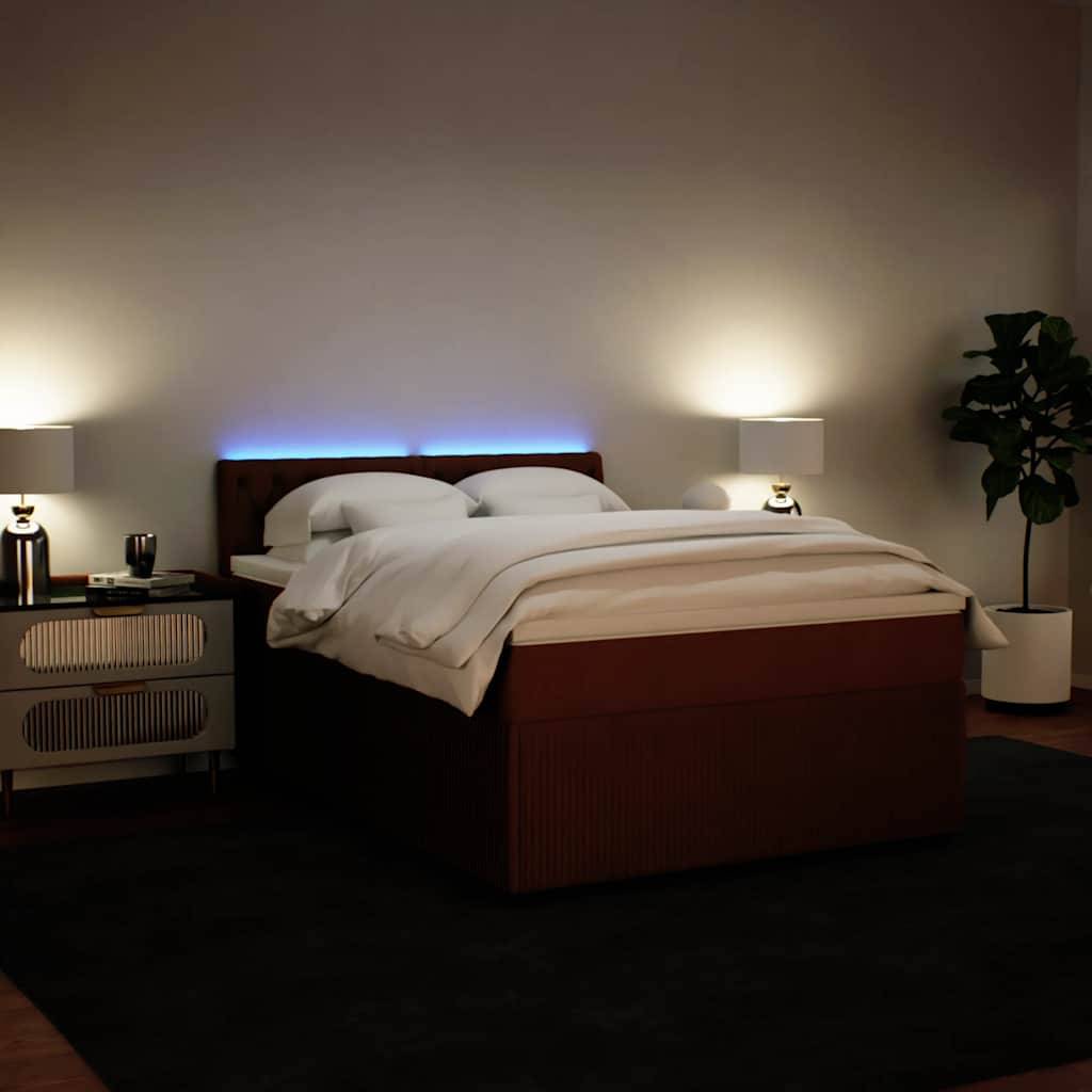 vidaXL Boxspringbett mit Matratze Rosa 140x190 cm Samt