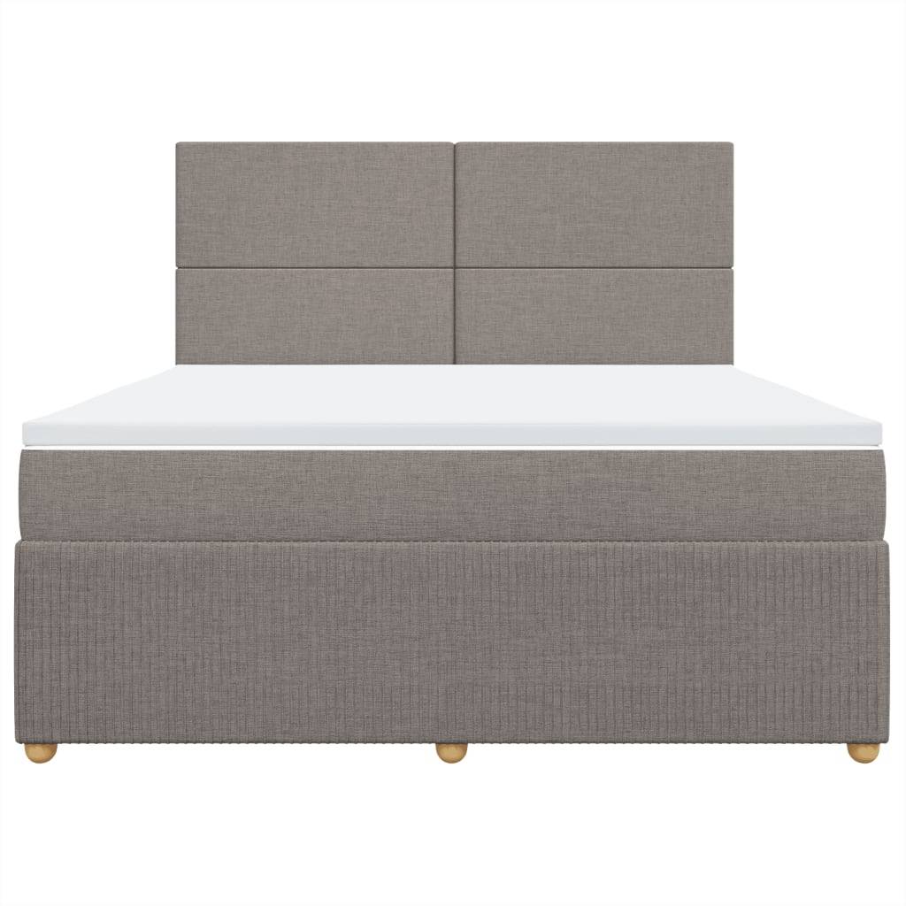 vidaXL Boxspringbett mit Matratze Taupe 180x200 cm Stoff
