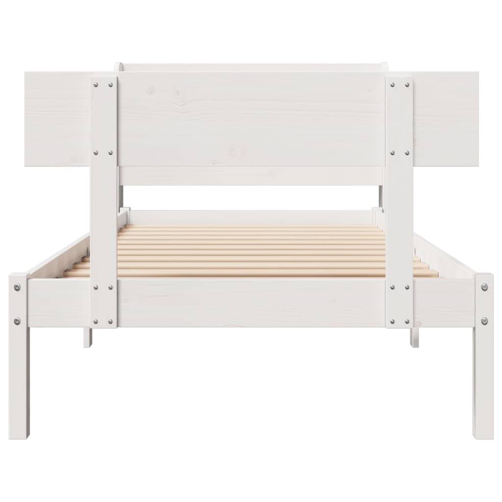 vidaXL Massivholzbett ohne Matratze Weiß 90x190 cm Kiefernholz