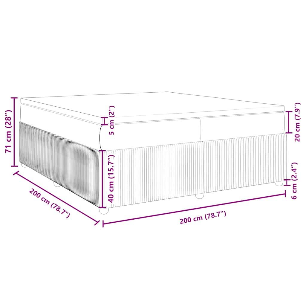 vidaXL Boxspringbett mit Matratze Schwarz 200x200 cm Stoff