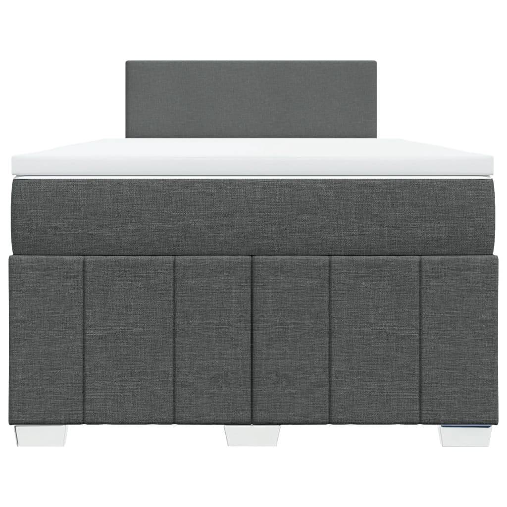 vidaXL Boxspringbett mit Matratze Dunkelgrau 120x200 cm Stoff