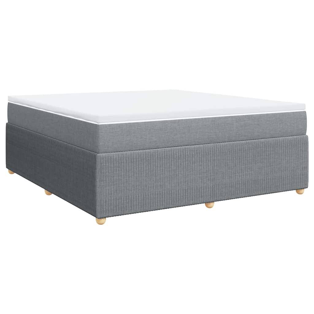 vidaXL Boxspringbett mit Matratze Hellgrau 180x200 cm Stoff
