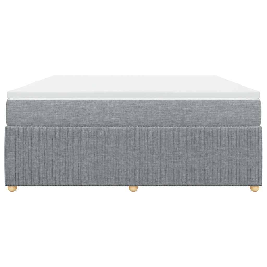vidaXL Boxspringbett mit Matratze Hellgrau 180x200 cm Stoff