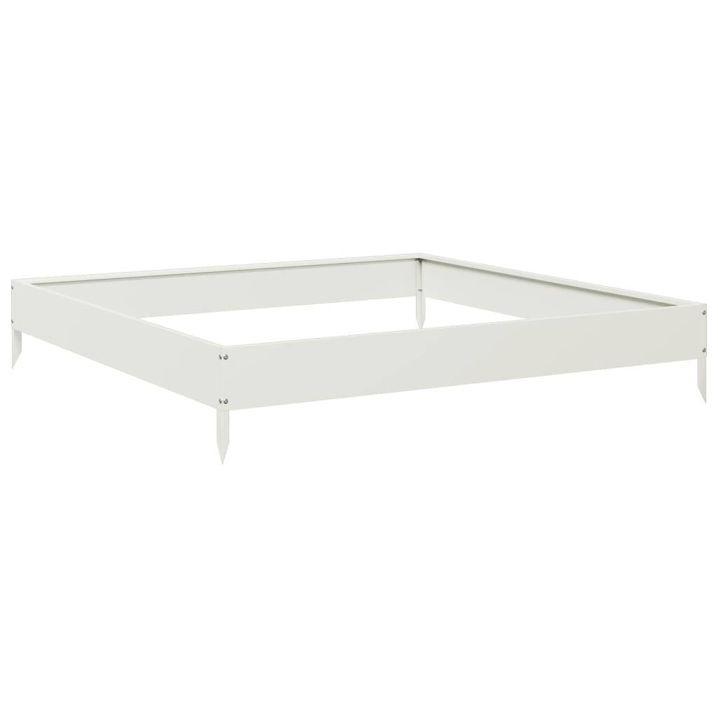 vidaXL Hochbeet Weiß 100x100x18,5 cm Stahl