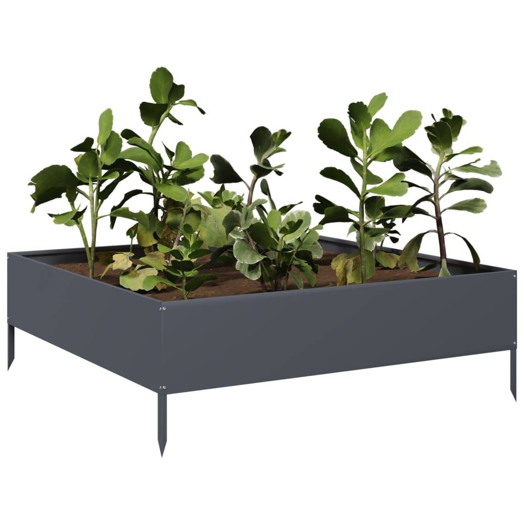 vidaXL Hochbeet Anthrazit 100x100x33,5 cm Stahl