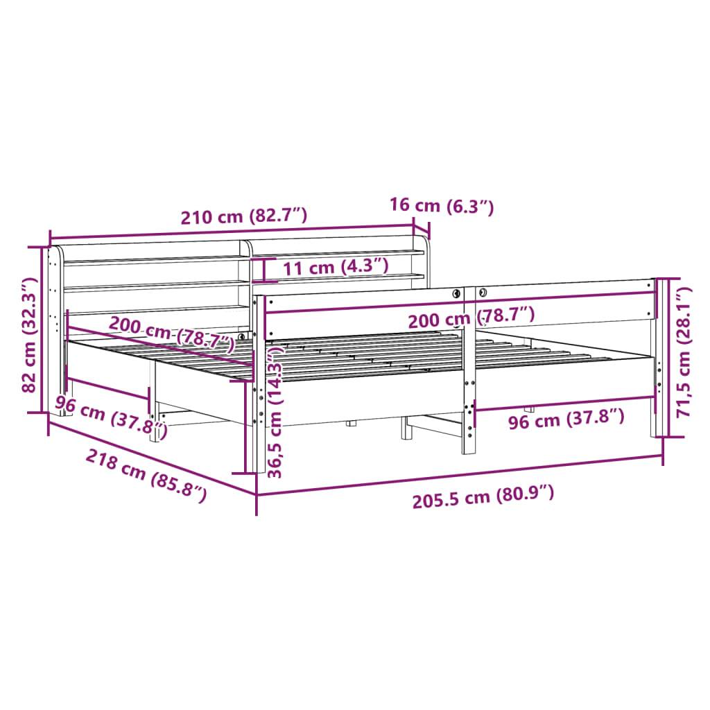 vidaXL Massivholzbett ohne Matratze Weiß 200x200 cm Kiefernholz