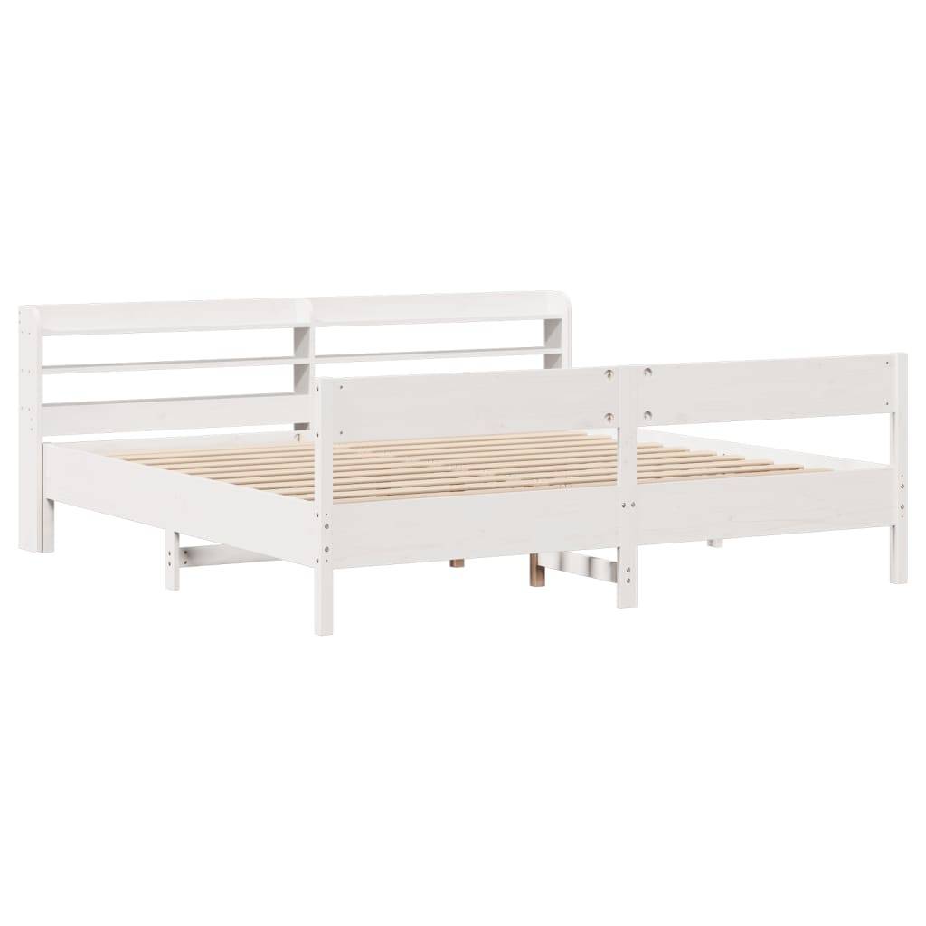 vidaXL Massivholzbett ohne Matratze Weiß 200x200 cm Kiefernholz