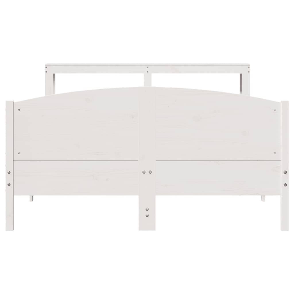 vidaXL Massivholzbett ohne Matratze Weiß 120x200 cm Kiefernholz